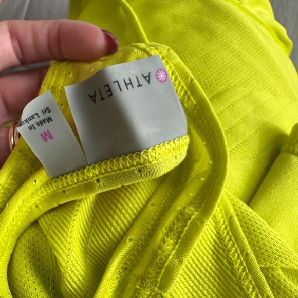 ATHLETA Bright Yellow Racerback Workout Tank Top Size Medium - Picture 3 of 5